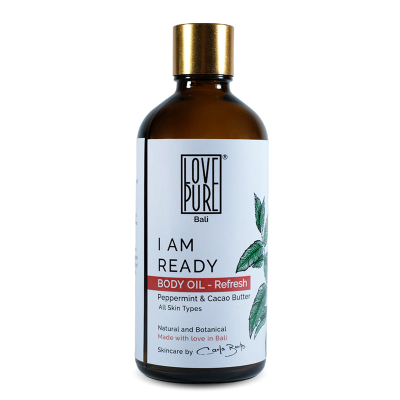 Refreshing Body Oil with Mint & Cacao Butter - I am Ready